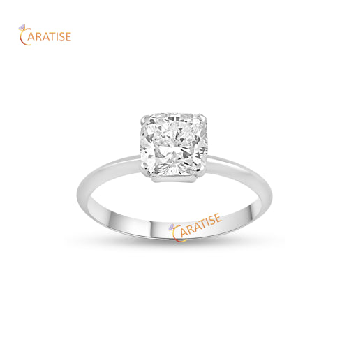 1.25 TDW Cushion Solitaire Moissanite Diamond Ring | 925 Silver | V Prong | Timeless Glamour Ring For Her