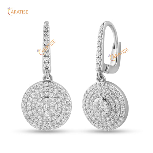 0.747 TDW Round Cut Diamond Earring 925 Silver