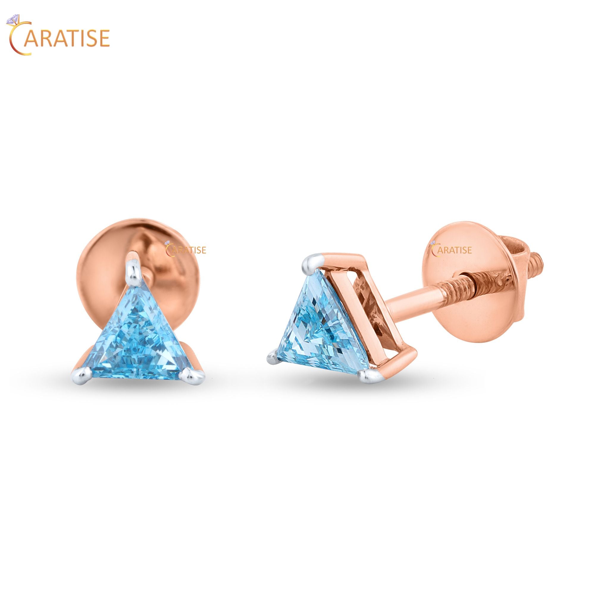 0.69 TDW Triangle Cut Moissanite Diamond Stud 925 Silver