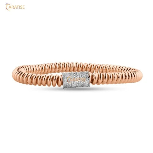 1.25 TDW Round Cut Diamond Bracelet 925 Silver