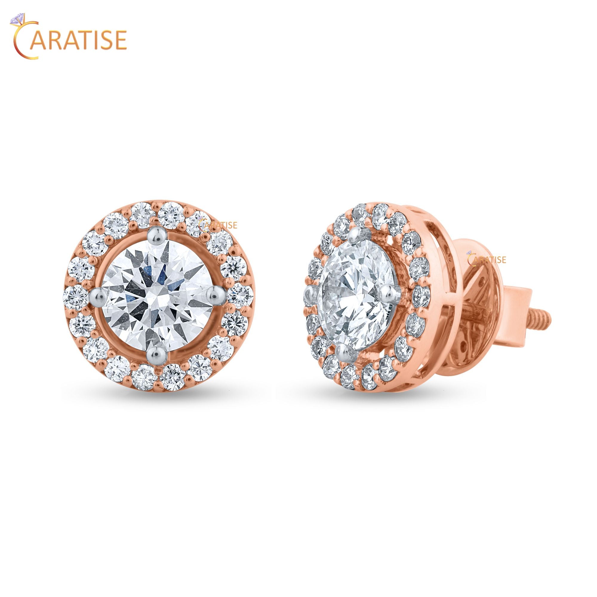 1.58 TDW Round Cut Moissanite Diamond Earring 925 Silver