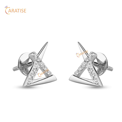 0.216 TDW Round Cut Diamond Earring 925 Silver