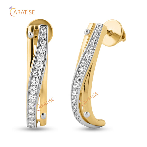 0.434 TDW Round Cut Diamond Earring 925 Silver