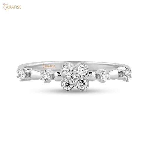 0.183 TDW Round Cut Moissanite Diamond Engagement Ring 925 Silver