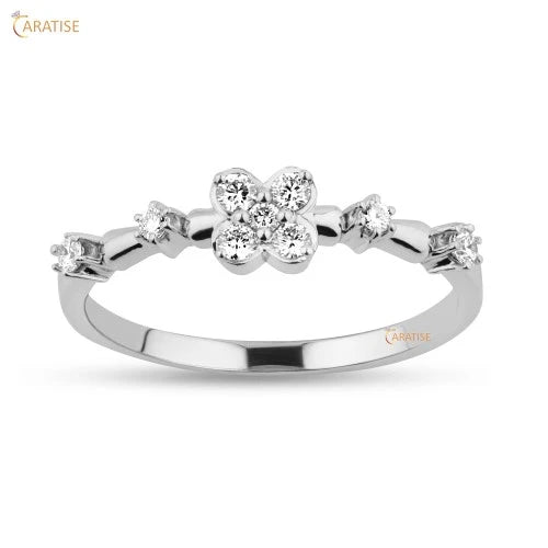 0.183 TDW Round Cut Moissanite Diamond Engagement Ring 925 Silver