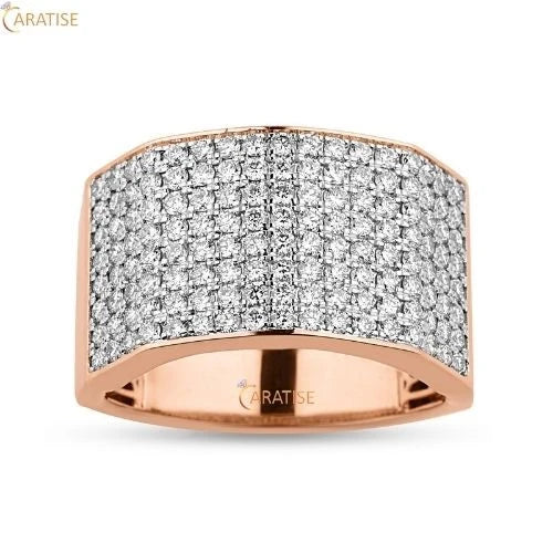 1.71 TDW Round Cut Moissanite Diamond Men's Engagement Ring 925 Silver