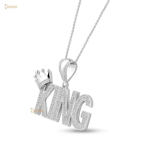 1.919 TDW Round Cut Diamond Pendant Custom Pendant925 Silver