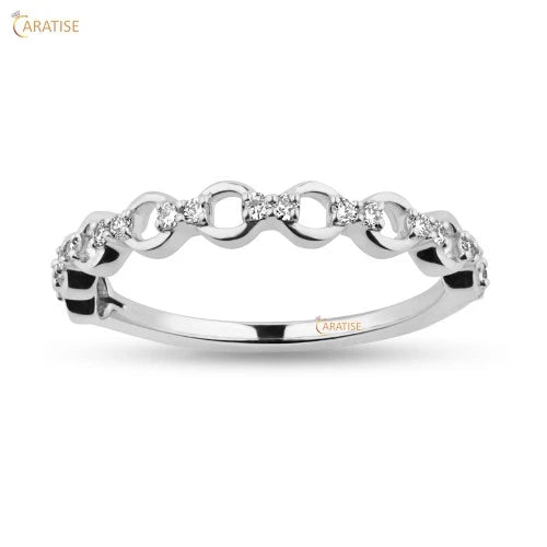 0.16 TDW Round Cut Diamond Engagement Ring 925 Silver