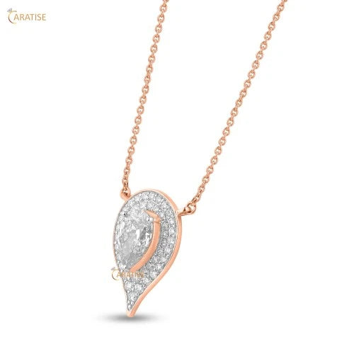 3.384 TDW Round & Pear Cut Diamond Custom Pendant 925 Silver