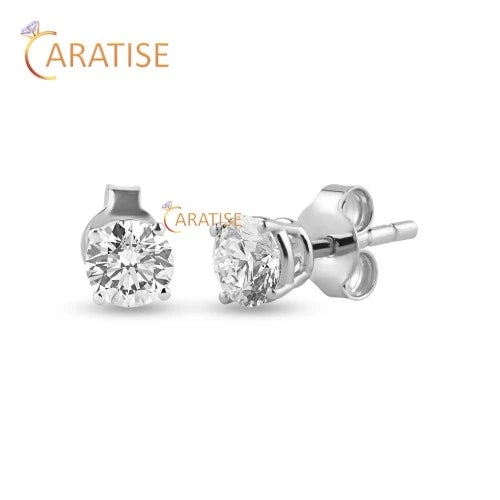 1.68 TDW Round Cut Diamond Stud Moissanite Diamond