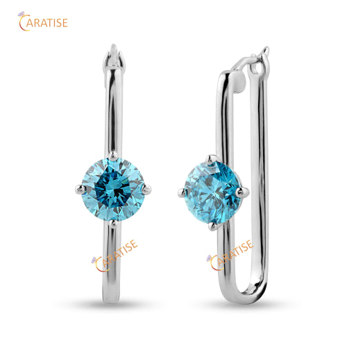 1.40 TDW F.B. Round Cut Diamond Earring 925 Silver