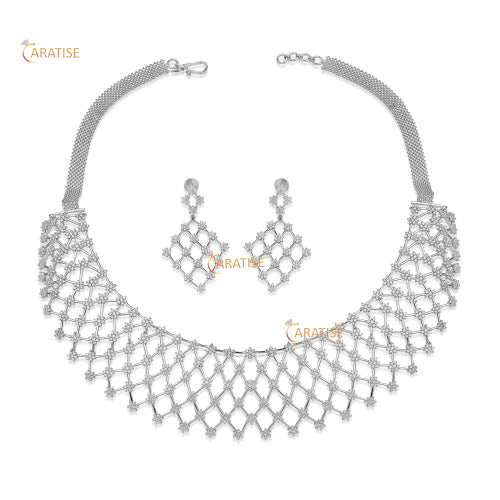 10.55 TDW Round Cut Diamond Necklace 925 Silver Moissanite Diamond