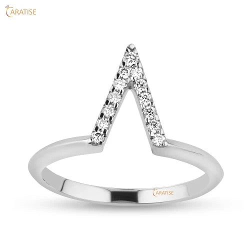 0.094 TDW Round Cut Moissanite Diamond Engagement Ring 925 Silver