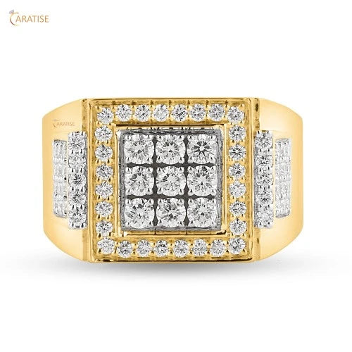 1.37 TDW Round Diamond Enagagement Ring 925 Silver