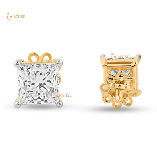 0.60 TDW Princess Cut Diamond Stud 925 Silver