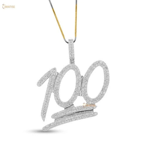 4.60 TDW Round Cut Diamond Custom Pendant 925 Silver