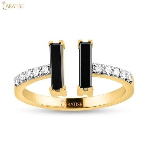 0.57 TDW F.B. Baguette & Round Cut Diamond Ring 925 Silver