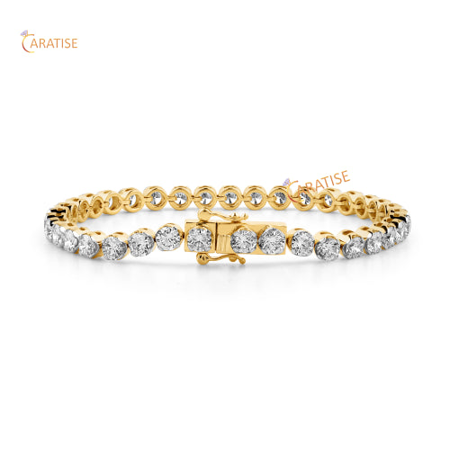 3.036 TDW Round Cut Diamond Bracelet Tennis Bracelet 925 Silver