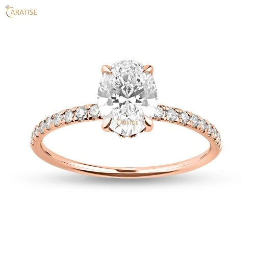 1.96 TDW Oval & Round Cut Diamond Halo Ring 925 Silver