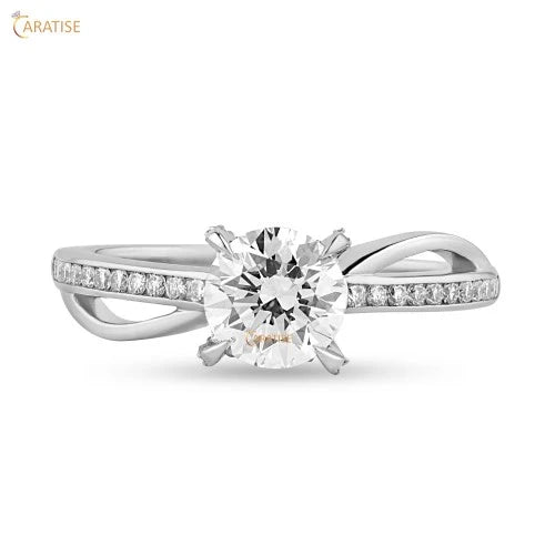 1.25 TDW Round Cut Moissanite Diamond Engagement Ring 925 Silver