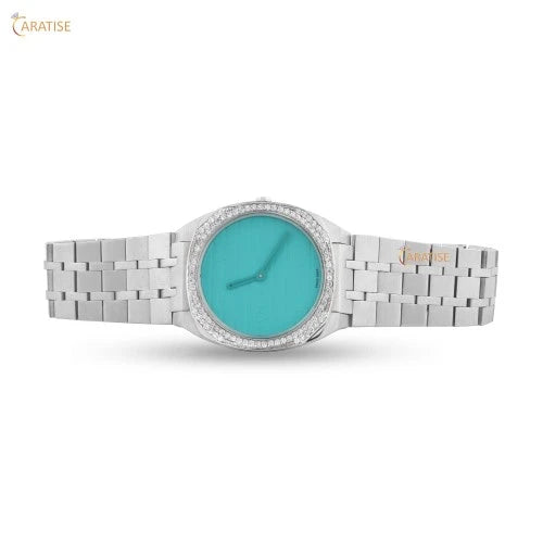 0.68 TDW Round Cut Diamond Watch Moissanite Diamond Watch