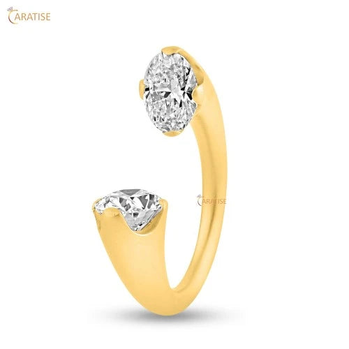 2.50 TDW Oval Cut Moissanite Diamond Engagement Ring 925 Silver