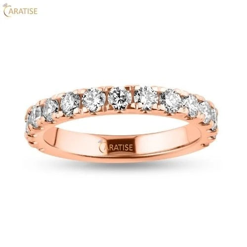 0.45 TDW Round Cut Diamond Ring Eternity Band 925 Silver