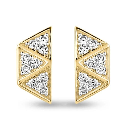 0.216 TDW Round Cut Diamond Earring 925 Silver