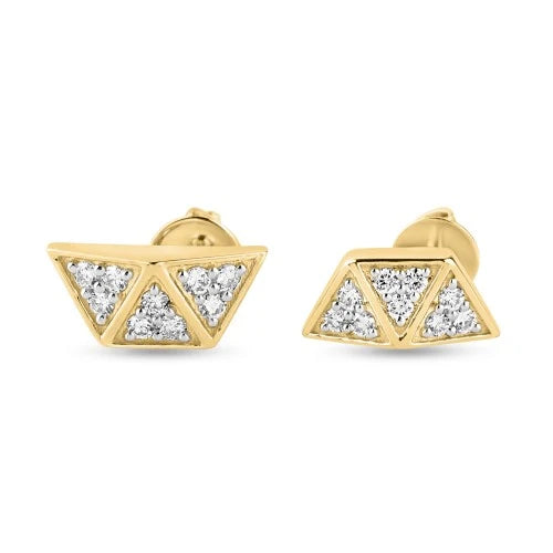 0.216 TDW Round Cut Diamond Earring 925 Silver