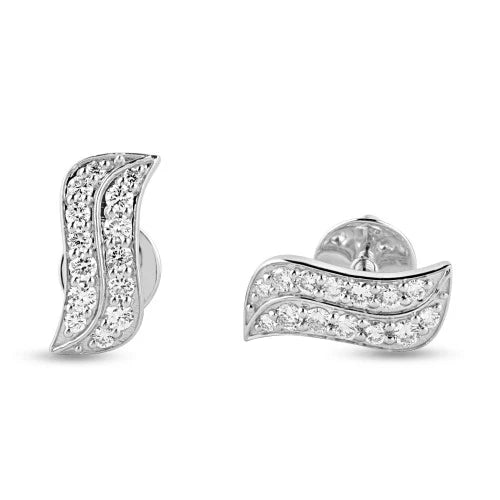 0.31 TDW Round Cut Diamond Earring 925 Silver