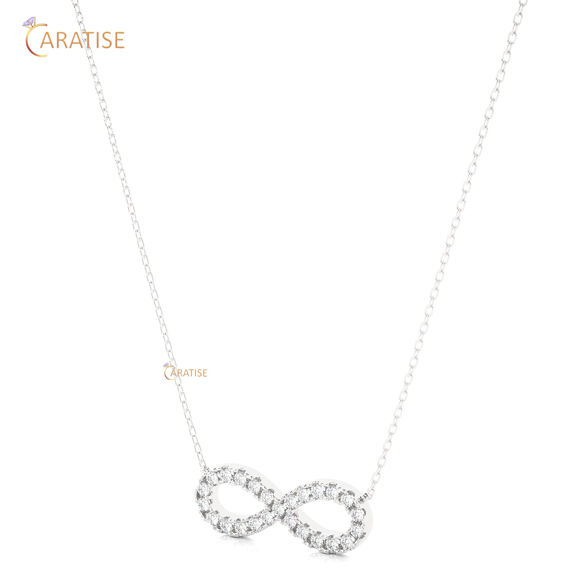 0.39 TDW Round Cut Moissanite Diamond Custom Pendant With Chain 925 Silver