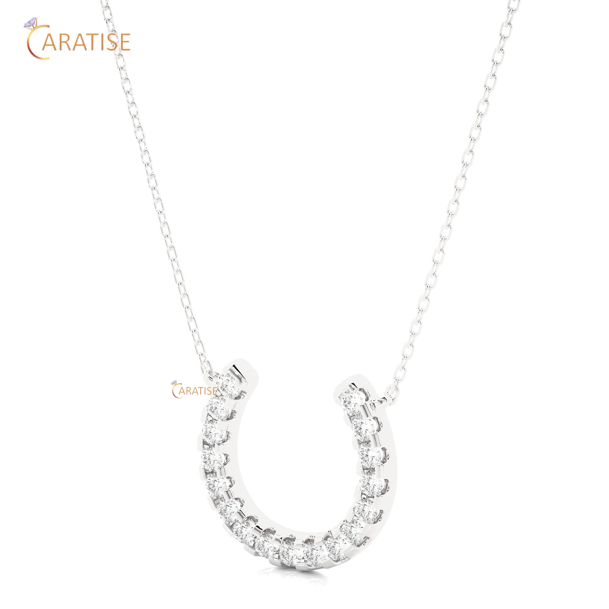 0.26 TDW Round Cut Moissanite Diamond Custom Pendant With Chain 925 Silver