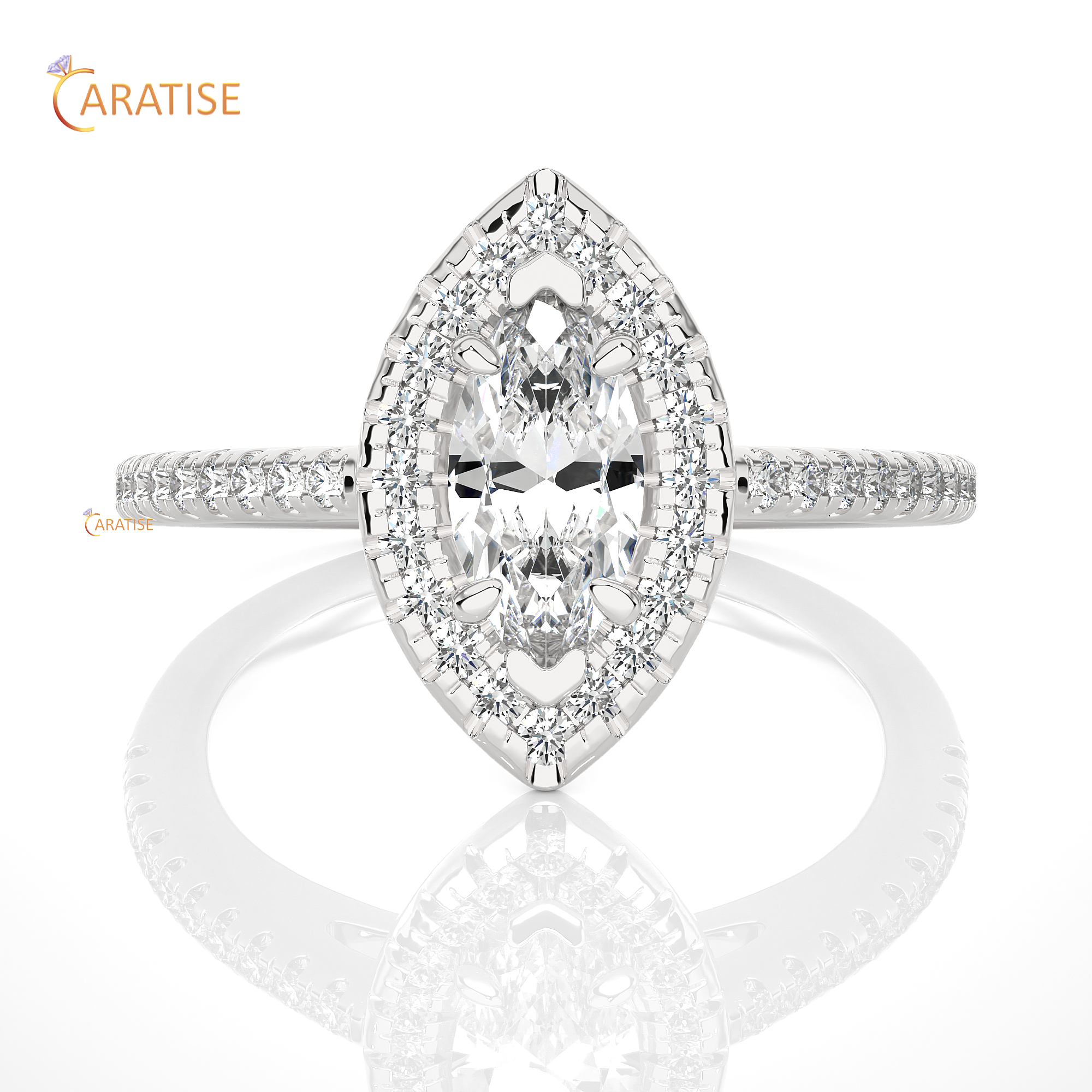 0.89 TDW Round Cut Halo Moissanite Diamond Ring 925 Silver