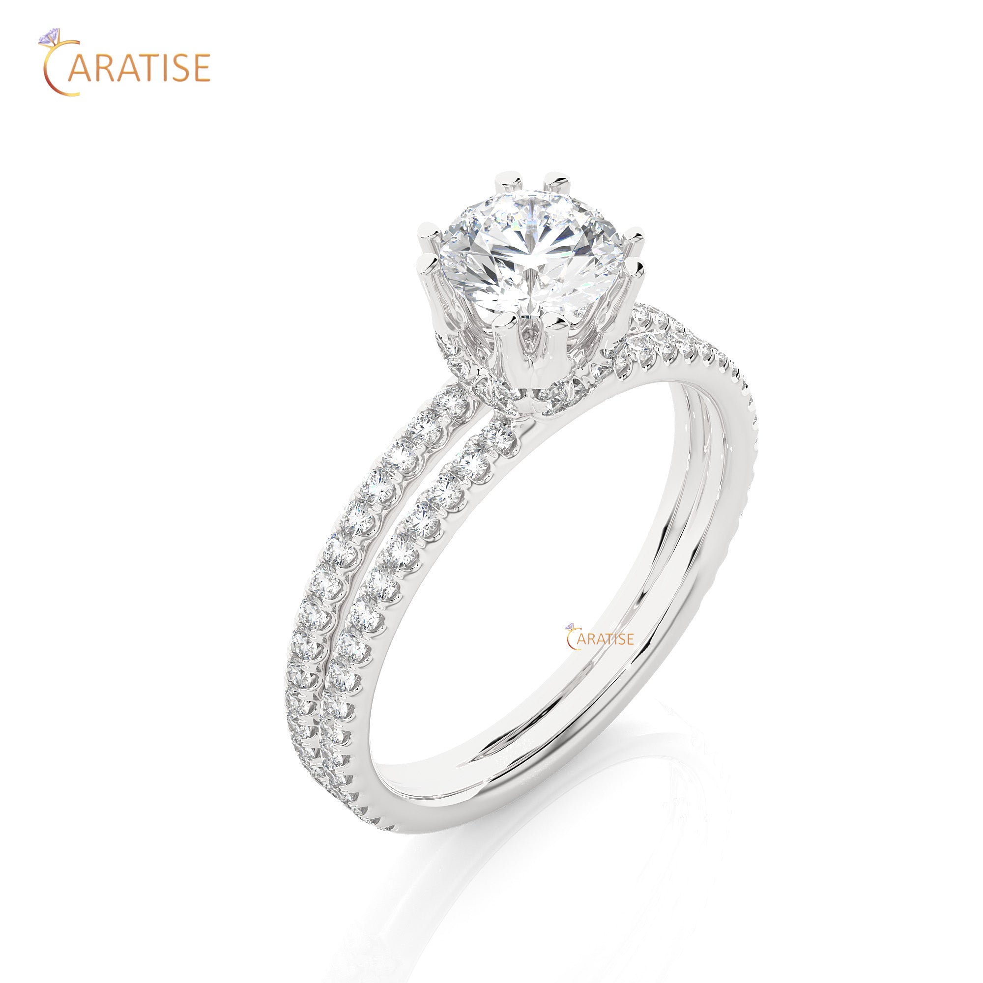 1.32 TDW Round Cut Women's Engagement Diamond Ring