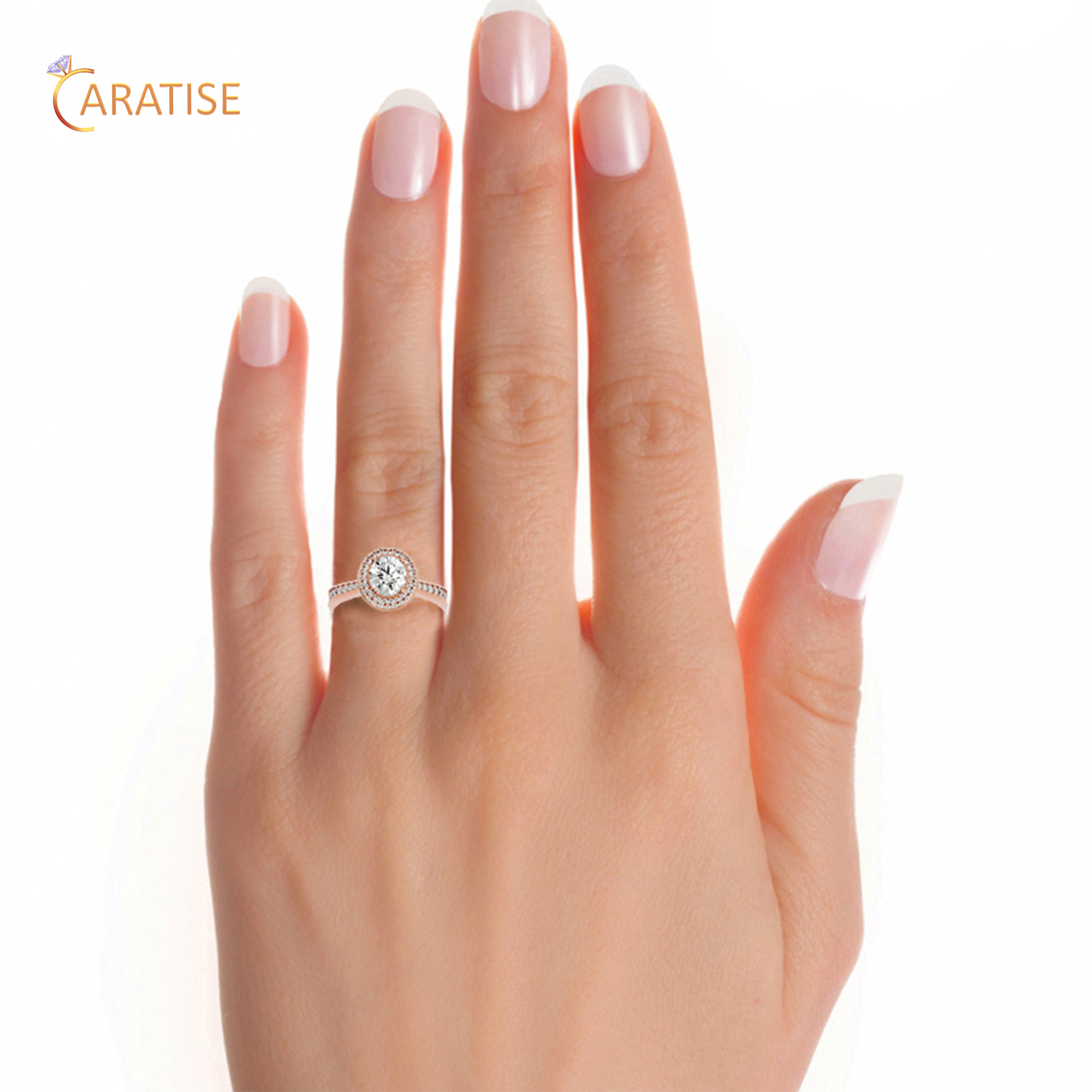 1.60 TDW Round Cut Moissanite Diamond Ring 925 Silver