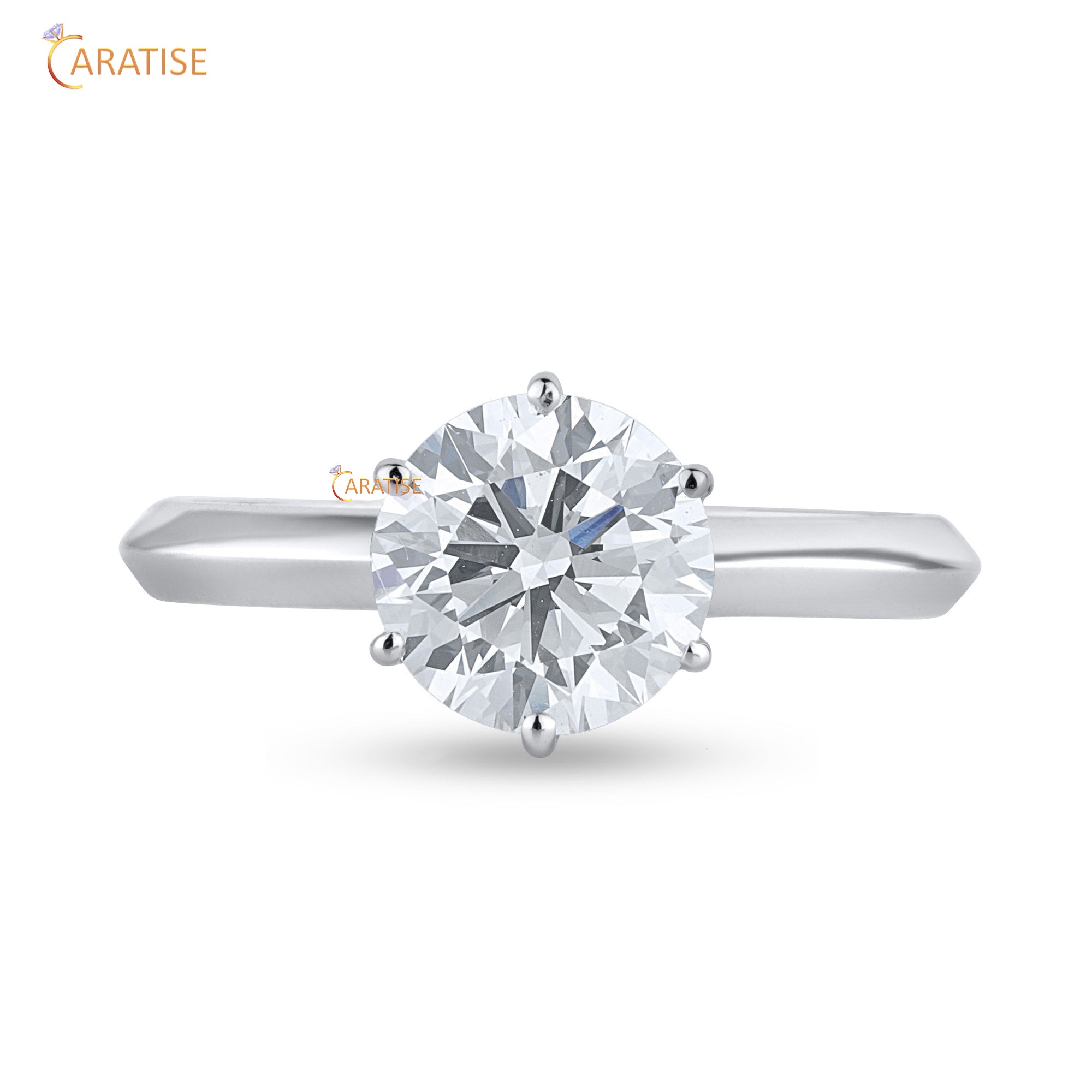 1.50 TDW Round Cut Mossiante Diamond Solitaire Ring 925 Silver