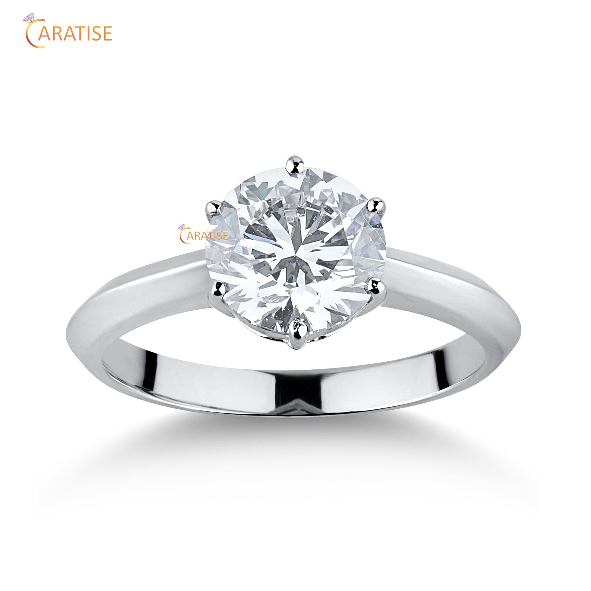 1.50 TDW Round Cut Mossiante Diamond Solitaire Ring 925 Silver