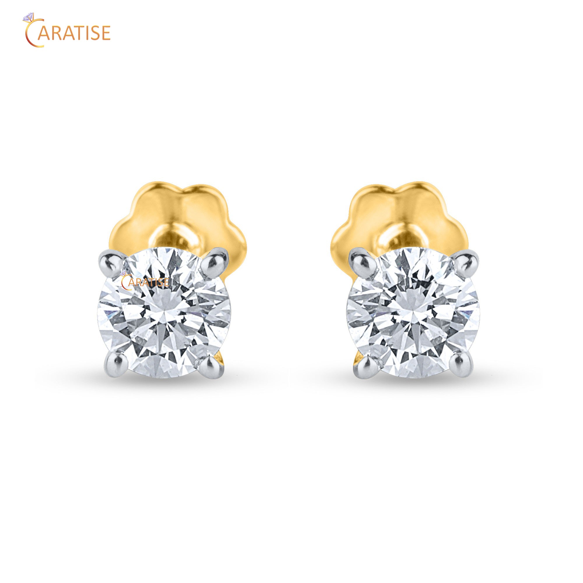 0.40 TDW Round Cut Moissanite Diamond Earring 925 Silver