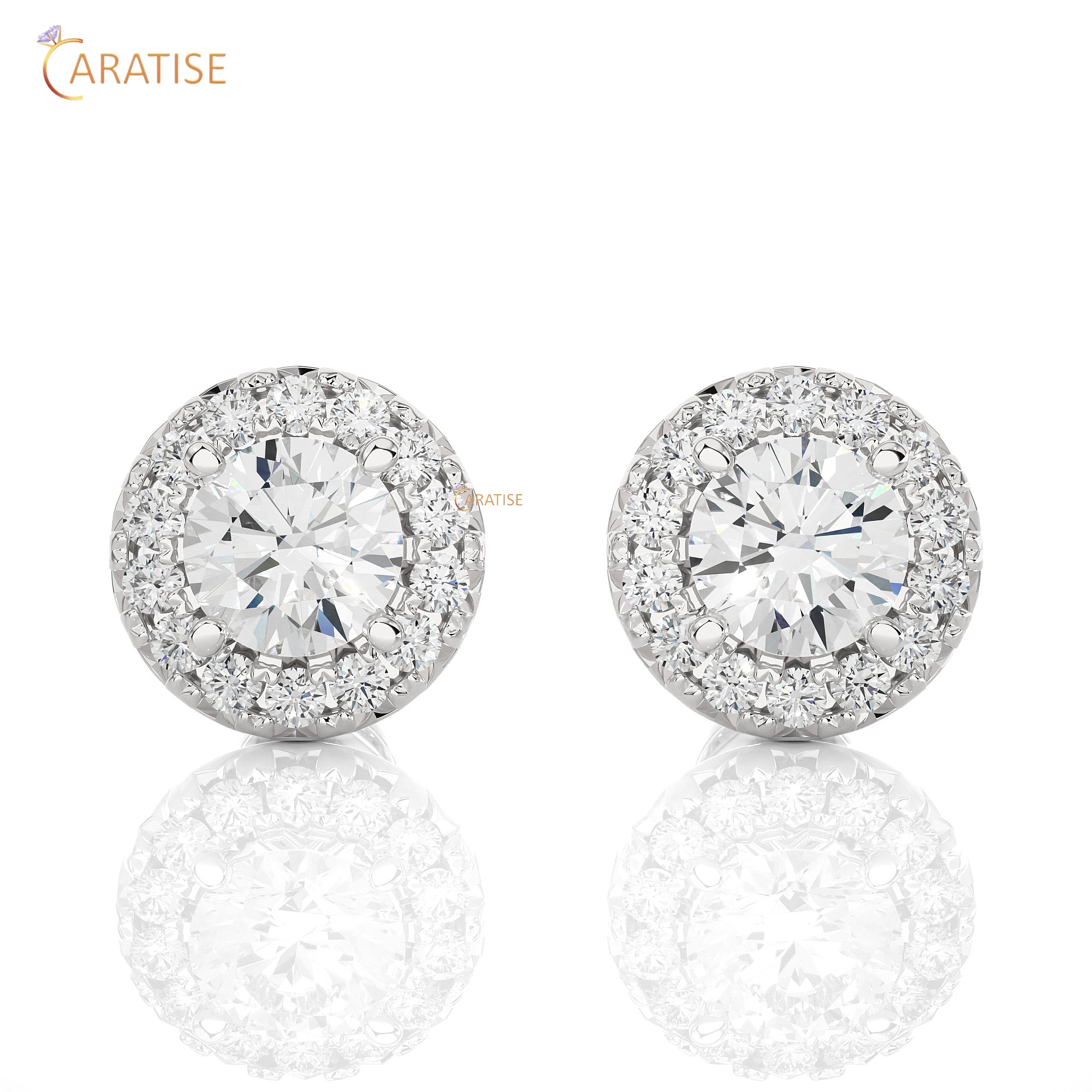 0.99 TDW Round cut Moissanite Diamond Stud Earring 925 Silver