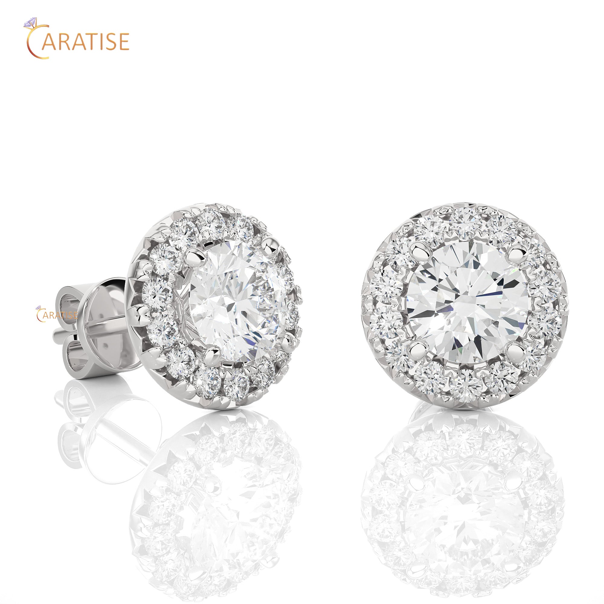 0.99 TDW Round cut Moissanite Diamond Stud Earring 925 Silver