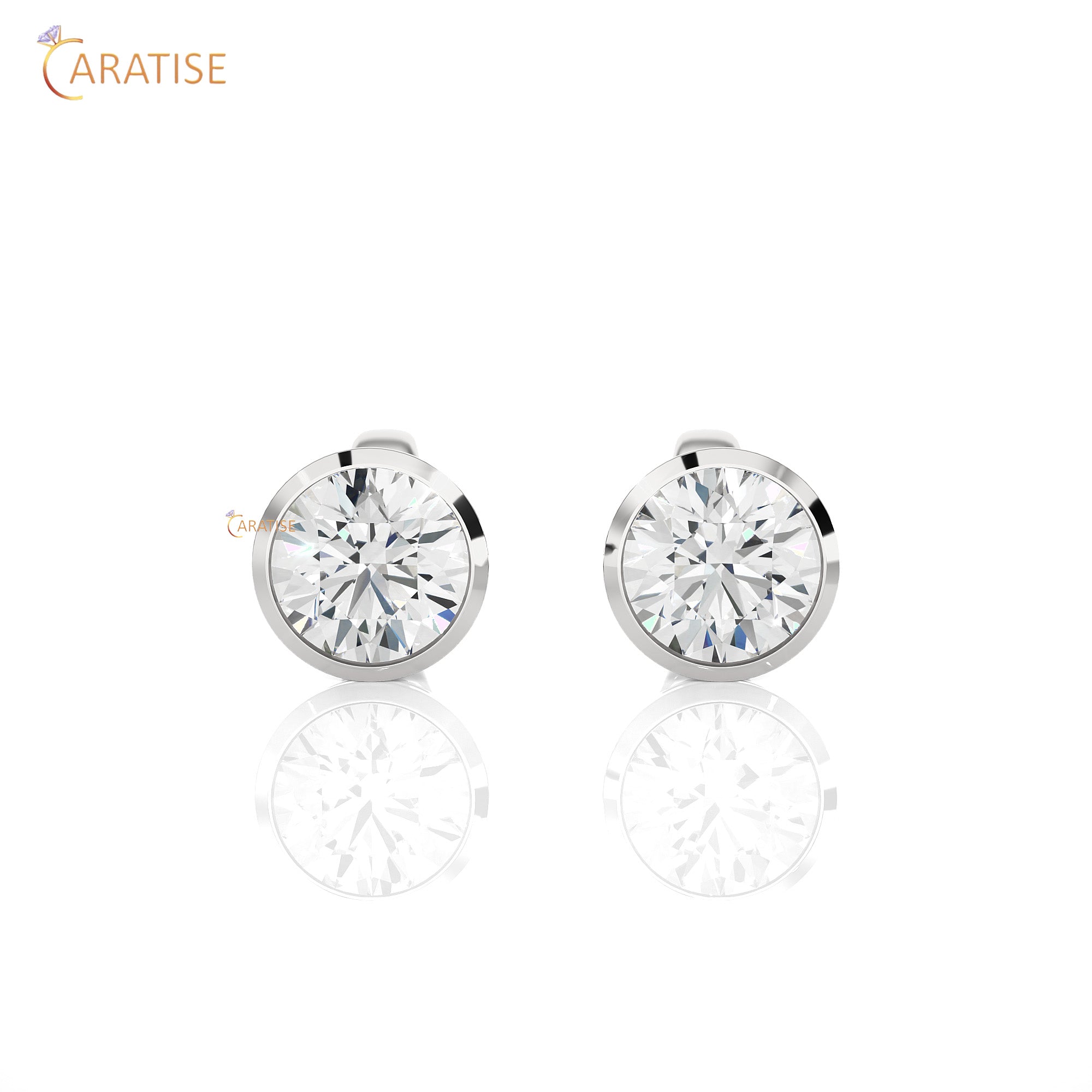 1.18 TDW Round Cut Moissanite Diamond Stud Earring 925 Silver