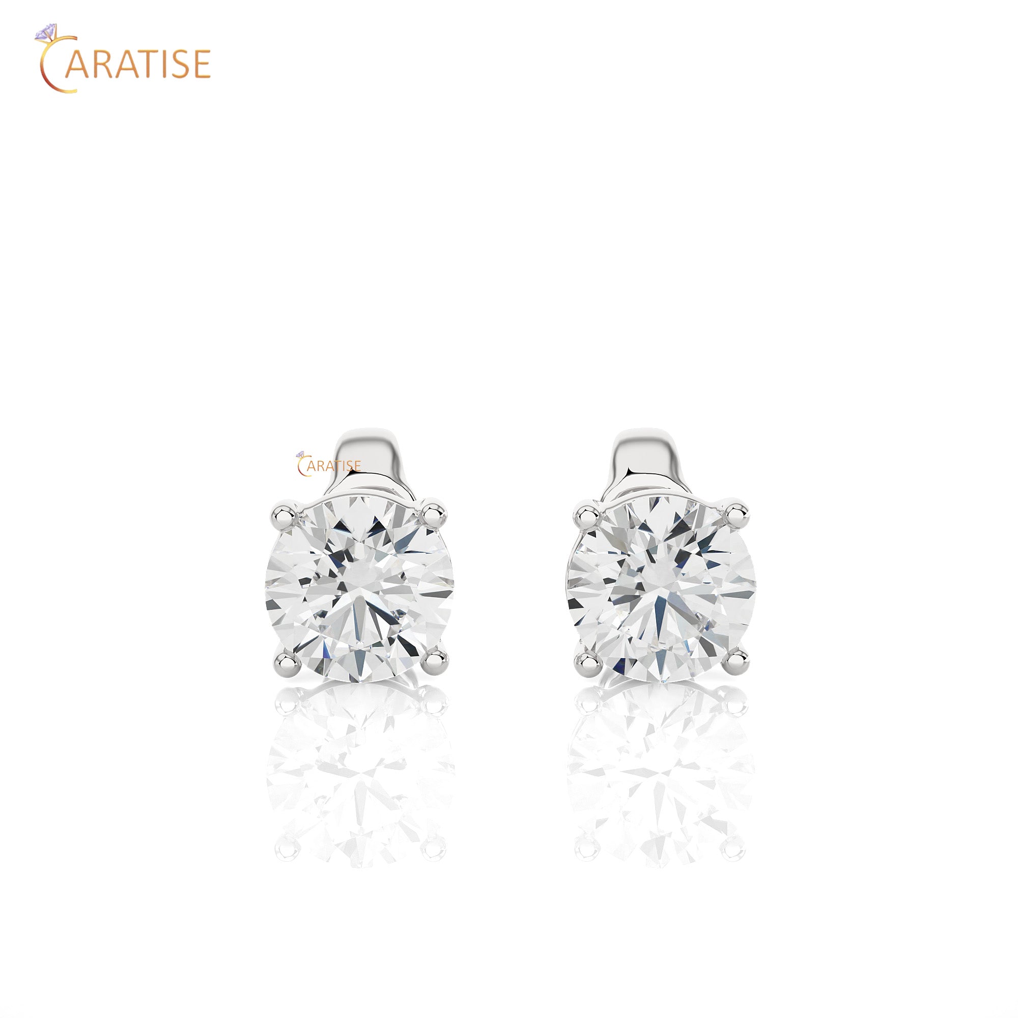 1.05 TDW Round Cut Moissanite Diamond Stud Earring 925 Silver