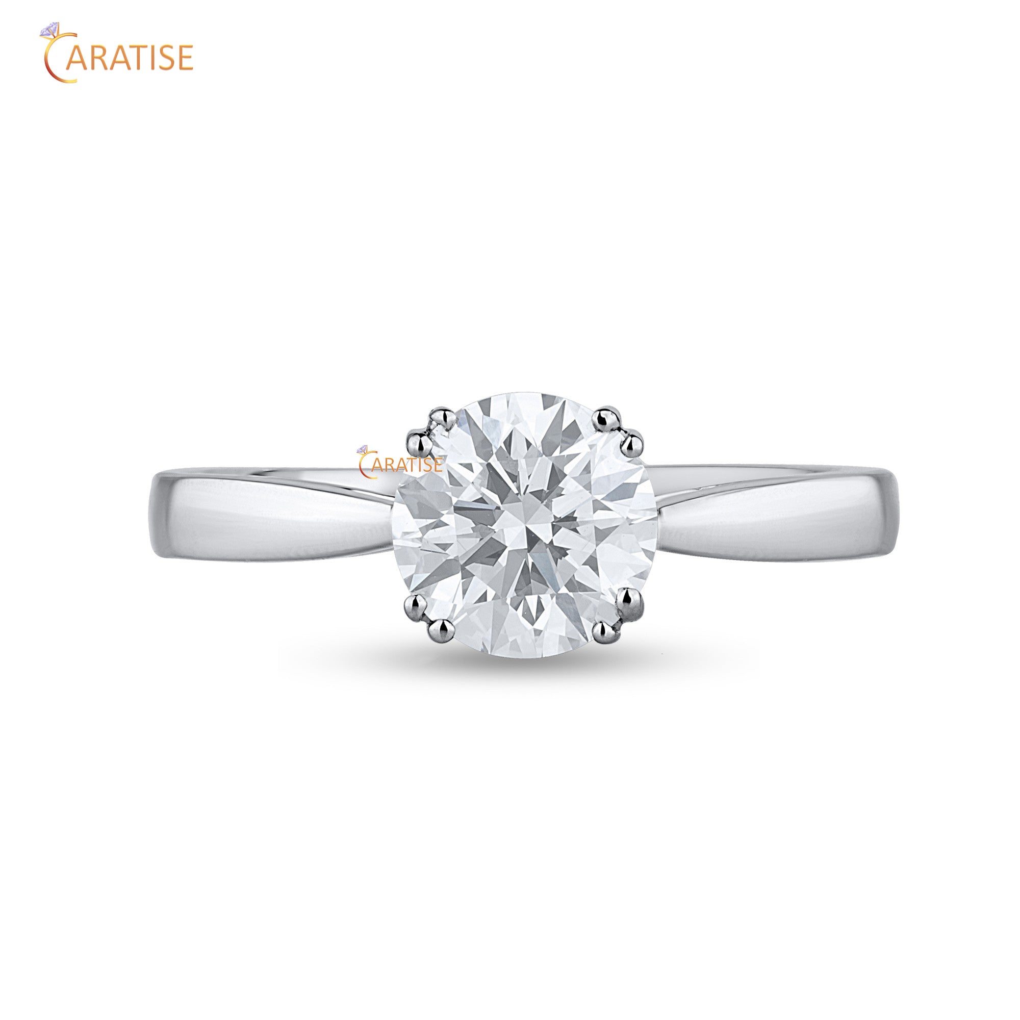 1.00 TDW Round Cut Mossiante Diamond Solitaire Ring 925 Silver