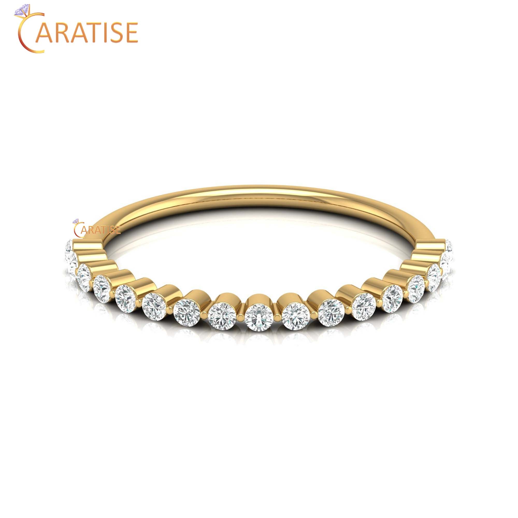 0.26 TDW Round Cut Women's Minimalist Diamond Ring