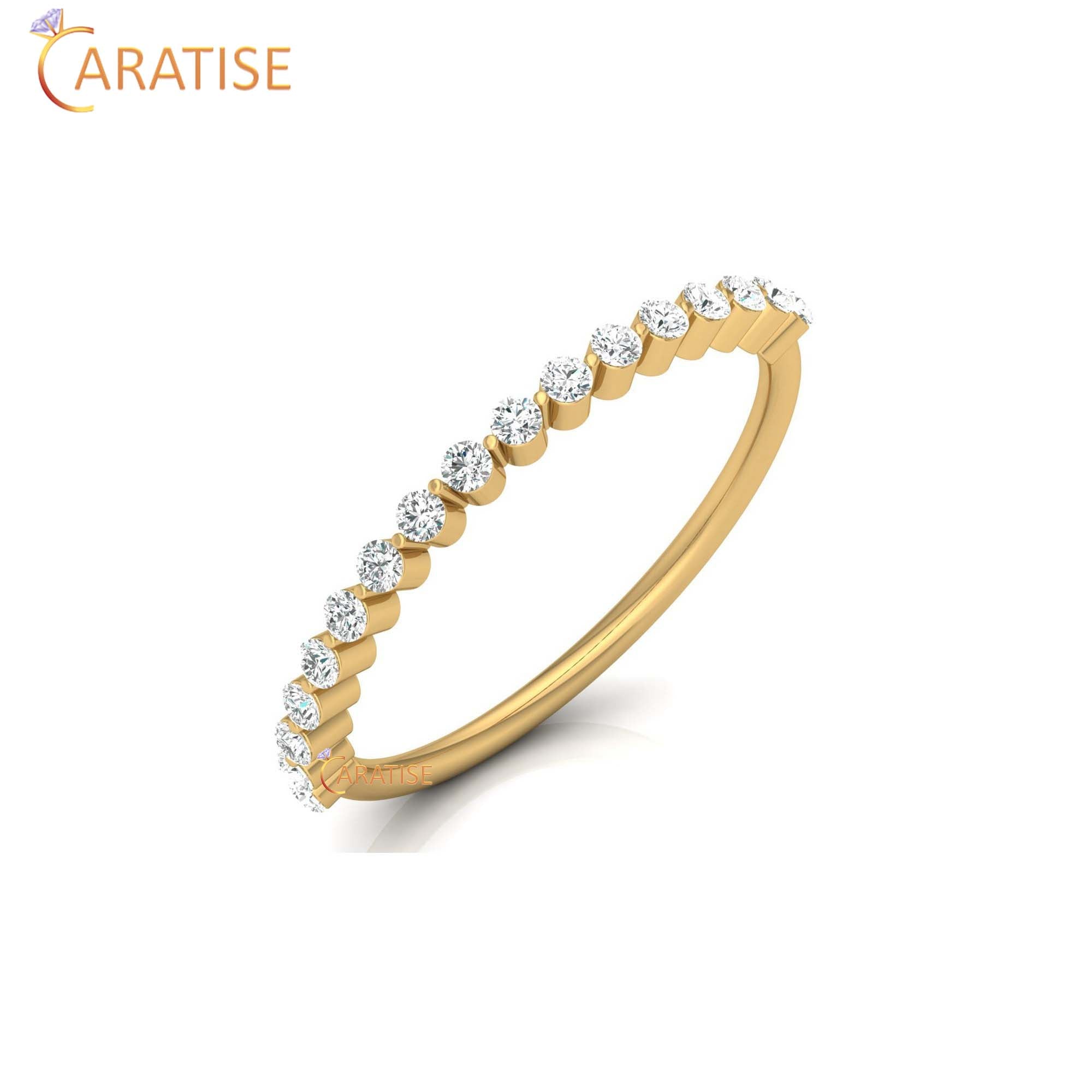 0.26 TDW Round Cut Women's Minimalist Diamond Ring