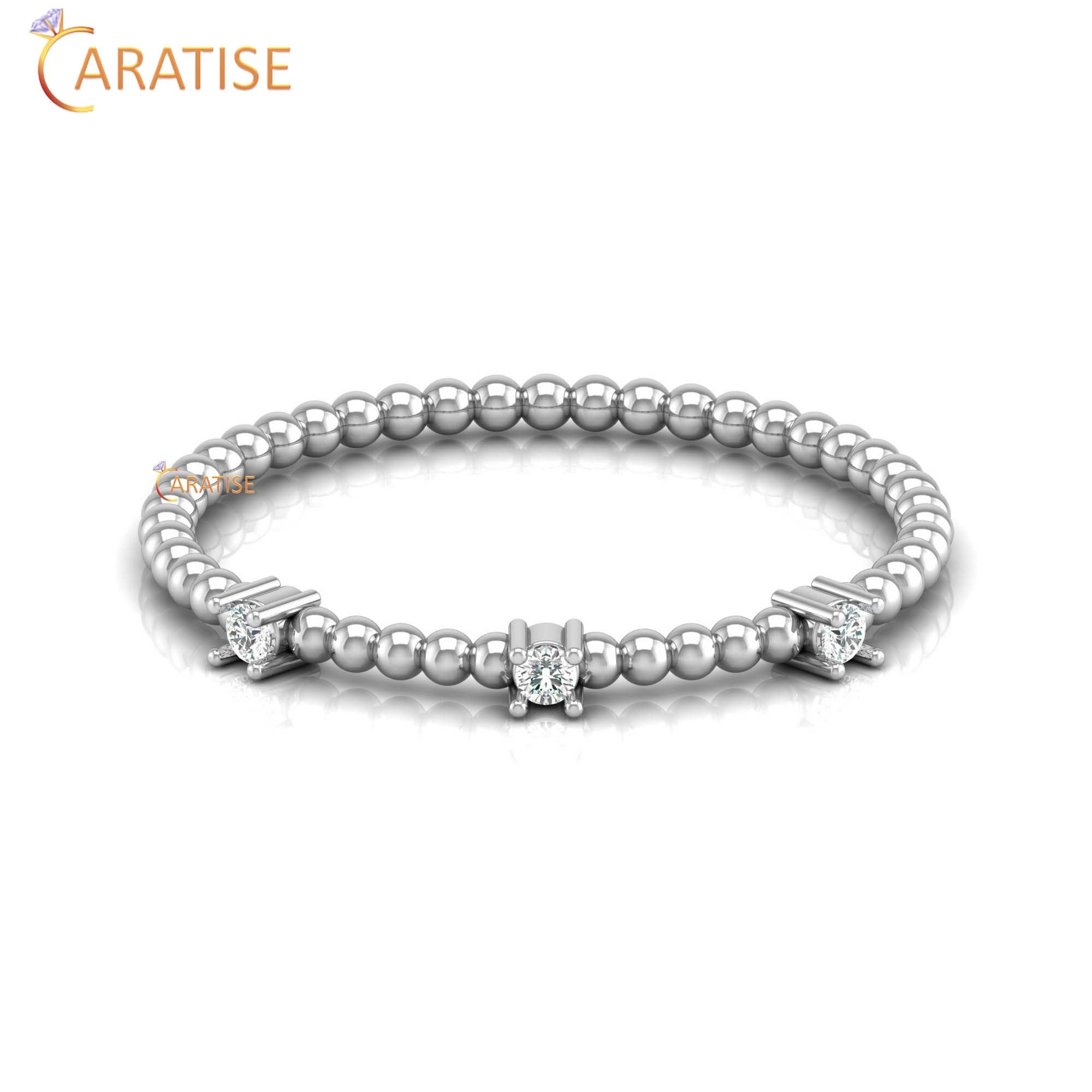 0.038 TDW Round Cut Minimalist Women's Diamond Ring