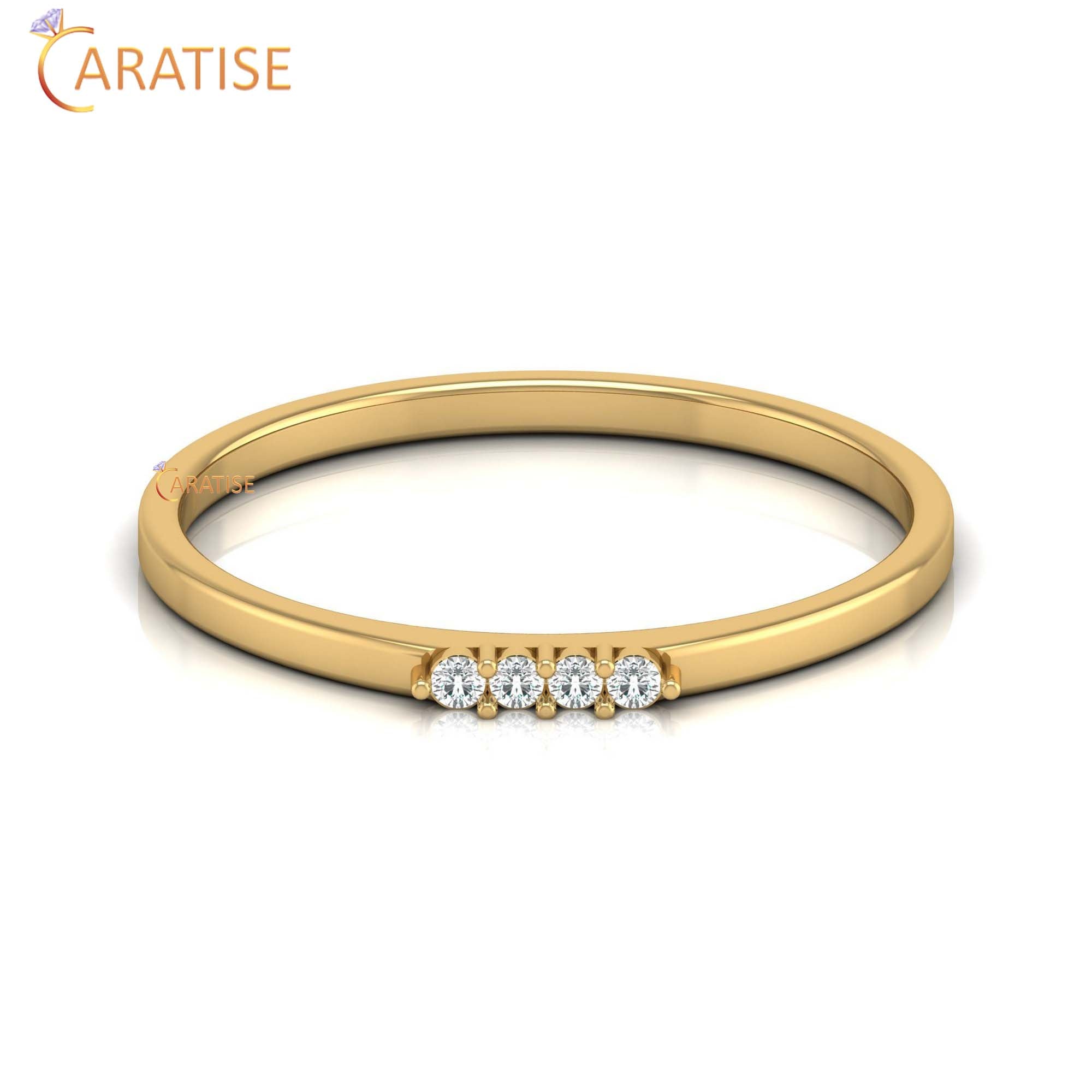 0.033 TDW Round Cut Minimalist Women's Diamond Ring