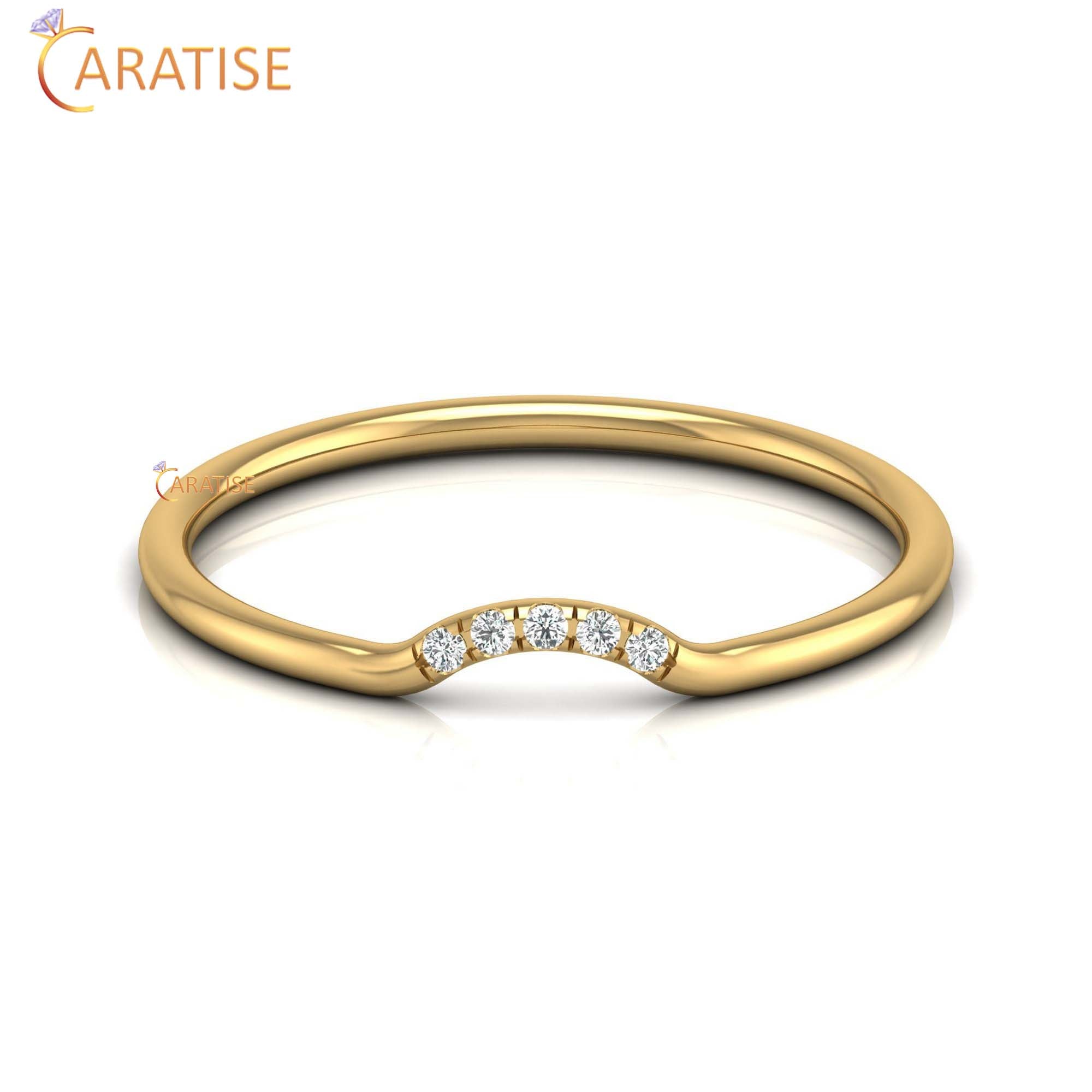 0.02 TDW Round Cut Minimalist women's iamond Ring