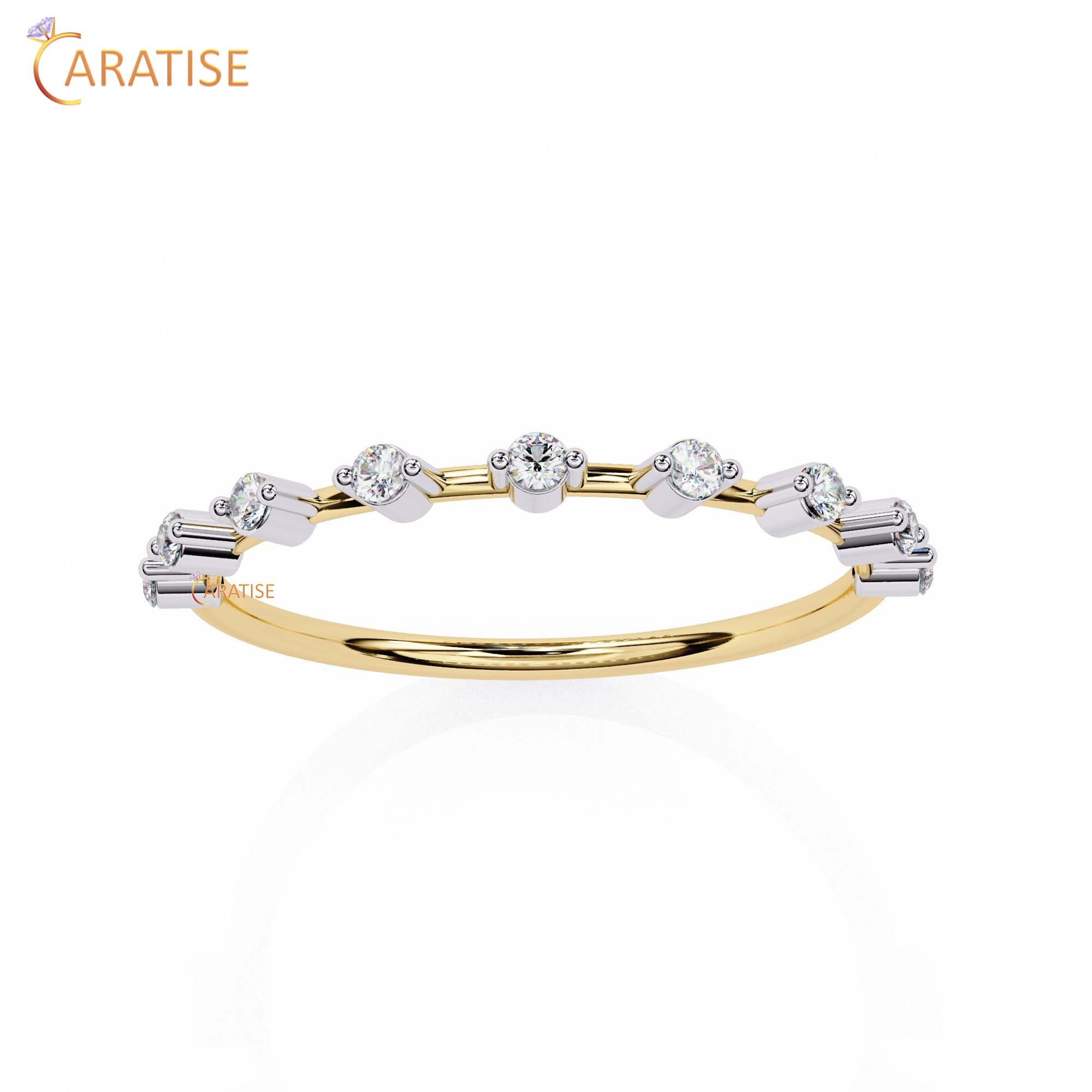 0.21 TDW Round Cut Diamond Women's Minimalist Ring