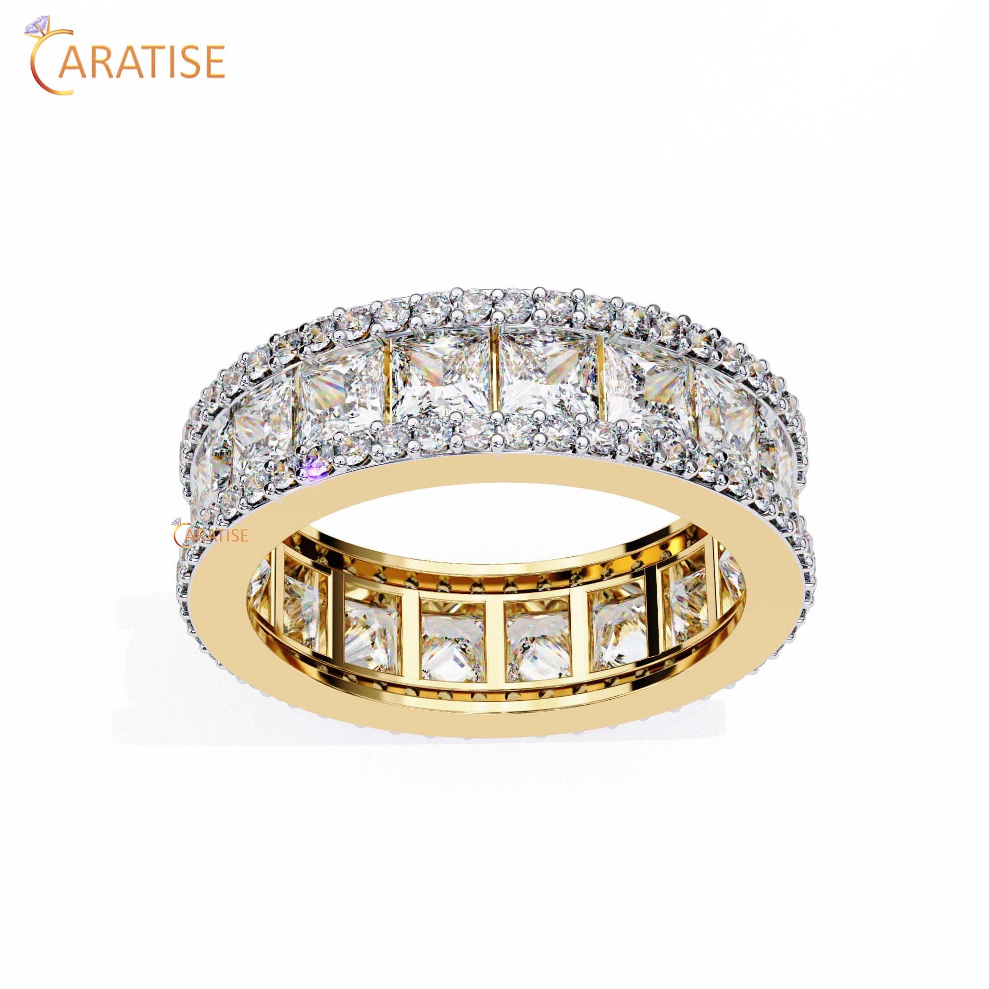 3.54 TDW Round & Princess Cut Diamond Women's Band